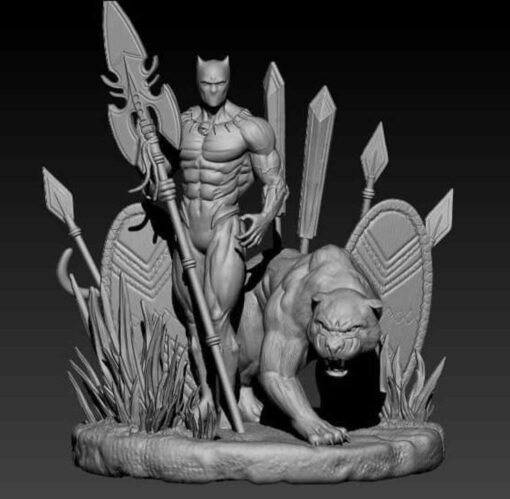 Black Panther Diorama Statue | 3D Print Model | STL Files