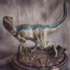 blue raptor dinosaur diorama statue 10