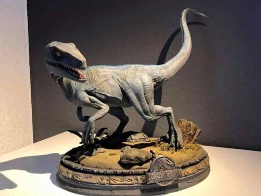 Blue Raptor Dinosaur Diorama Statue | 3D Print Model | STL Files