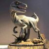 blue raptor dinosaur diorama statue 6