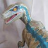 blue raptor dinosaur diorama statue 7