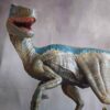 blue raptor dinosaur diorama statue 9