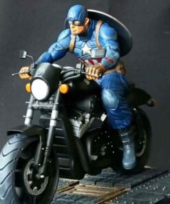 Captain America on Motorcycle Statue | 3D Print Model | STL Files
