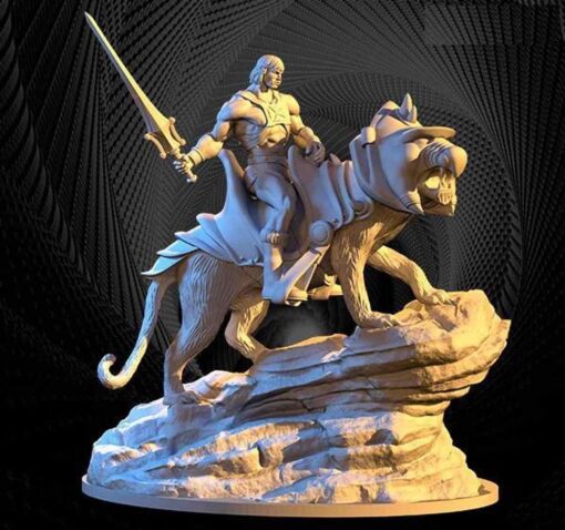 He-man on Battlecat Diorama Statue | 3D Print Model | STL Files