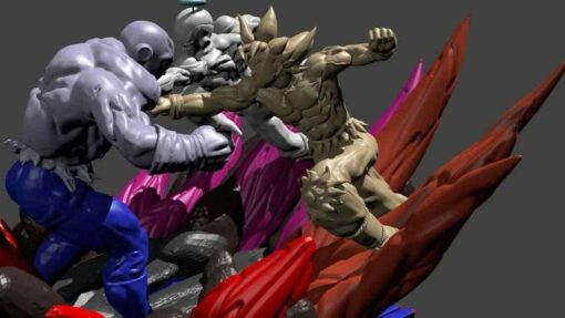 Jiren vs Goku and Frieza Statue | 3D Print Model | STL Files