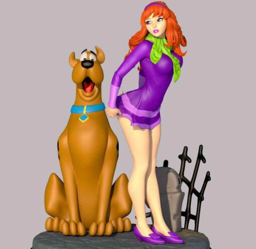 Sexy Daphne and Scooby Doo Diorama Statue | 3D Print Model | STL Files