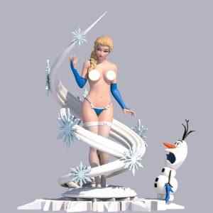Sexy Ice Princess Diorama Statue (+NSFW) | 3D Print Model | STL Files