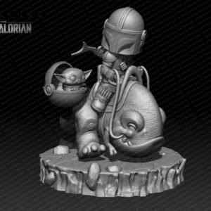 Star Wars – The Mandalorion Cartoon Diorama Statue | 3D Print Model | STL Files
