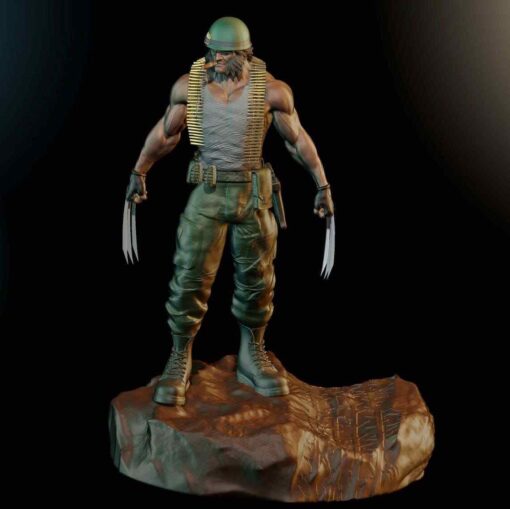 Wolverine Logan as a Soldier Statue | 3D Print Model | STL Files