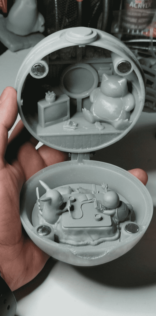 Pokeball Diorama Statue | 3D Print Model | STL Files