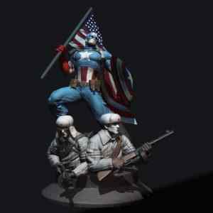 Captain America Russian War Diorama | 3D Print Model | STL Files