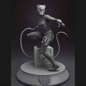 Catwoman Figure with Whip | 3D Print Model | STL Files