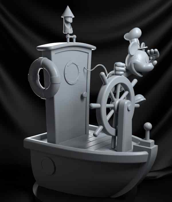 Mickey Steamboat Diorama Statue | 3D Print Model | STL Files