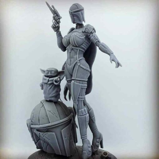Sexy Mandalorian Diorama Statue | 3D Print Model | STL Files