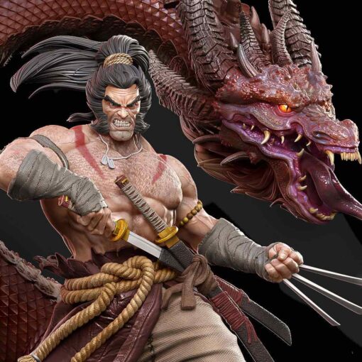 Wolverine Dragon Diorama Statue | 3D Print Model | STL Files