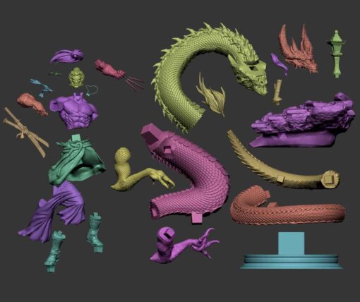 Wolverine Dragon Diorama Statue | 3D Print Model | STL Files
