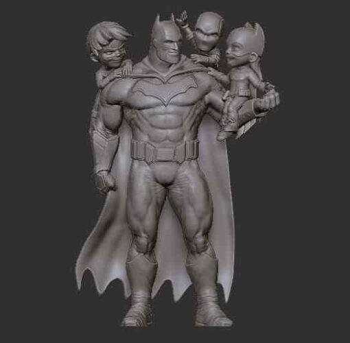 Batman and Kids Diorama Statue | 3D Print Model | STL Files