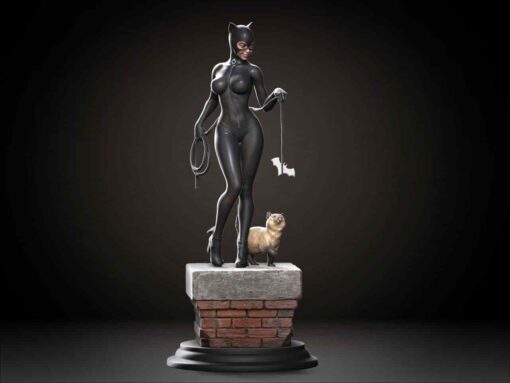 Catwoman with Cat Diorama Statue | 3D Print Model | STL Files