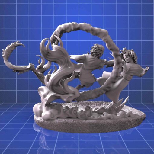 Demon Slayer – Kimetsu no Yaiba – Tanjiro vs Rui Diorama Statue | 3D Print Model | STL Files