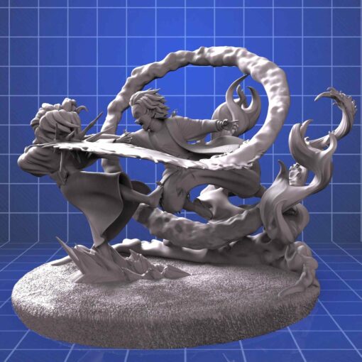 Demon Slayer – Kimetsu no Yaiba – Tanjiro vs Rui Diorama Statue | 3D Print Model | STL Files