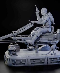Star Wars – Mandalorian on Speeder Bike Diorama | 3D Print Model | STL Files