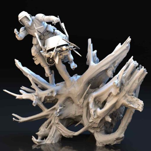 Star Wars – ROTJ Biker Scout Diorama Statue | 3D Print Model | STL Files