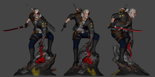 The Witcher – Cyberpunk Geralt Diorama Statue | 3D Print Model | STL Files