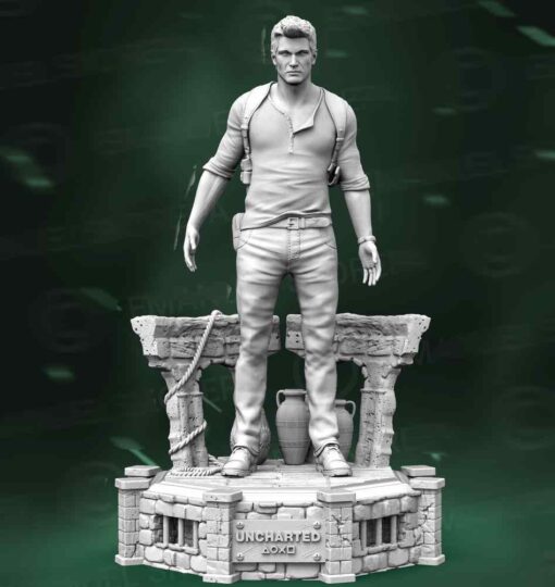 Uncharted – Nathan Drake Diorama Statue | 3D Print Model | STL Files