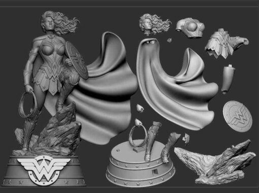 Wonder Woman Statue | 3D Print Model | STL Files