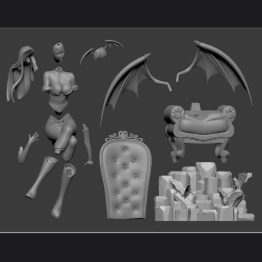 Darkstalkers – Morrigan Aensland Diorama Statue | 3D Print Model | STL Files