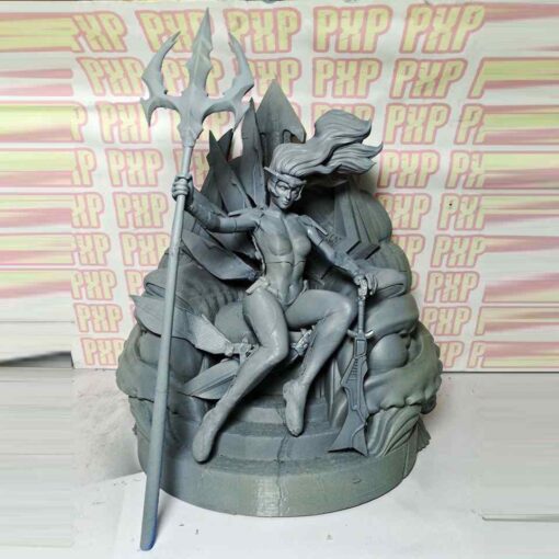 Wave Pearl Pangan on Throne Statue | 3D Print Model | STL Files