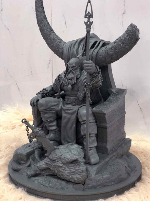 Kratos on Throne Diorama Statue | 3D Print Model | STL Files