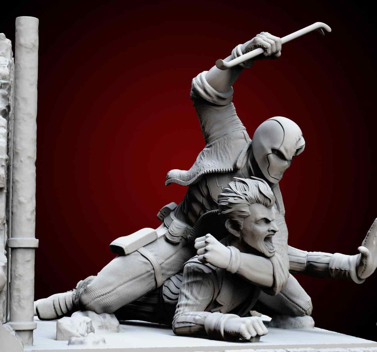 Batman Ninja vs Joker Dragon 3D Printing Figurines in Diorama | Assembly