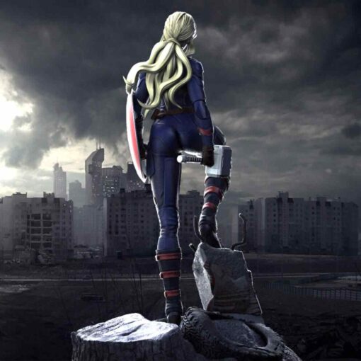 She Captain America Statue | 3D Print Model | STL Files