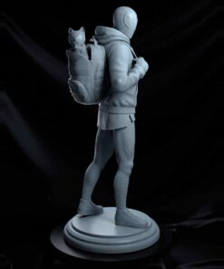 Spider-Man Miles Morales and Cat Statue | 3D Print Model | STL Files