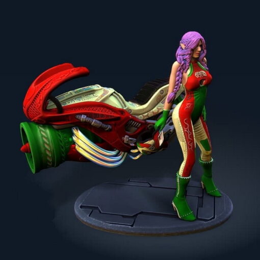 Hoverbike Girl Statue | 3D Print Model | STL Files