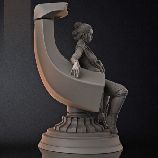 Sexy Rey on Throne Statue (+NSFW) | 3D Print Model | STL Files