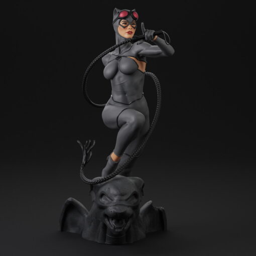 Sexy Catwoman with Whip Statue | 3D Print Model | STL Files