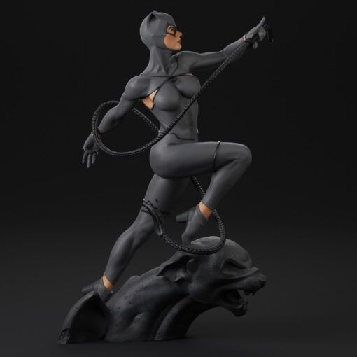 Sexy Catwoman with Whip Statue | 3D Print Model | STL Files