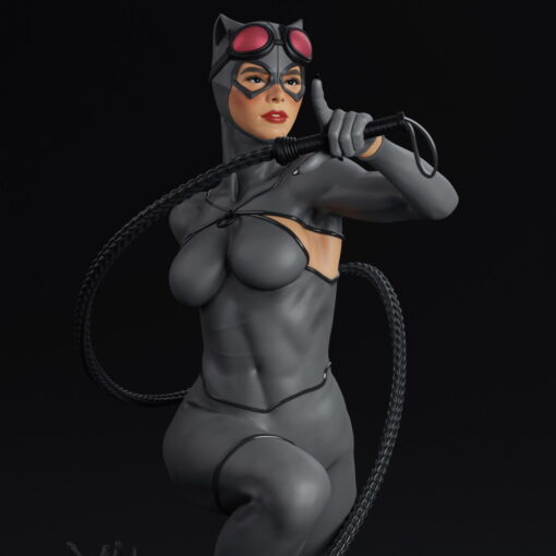 Sexy Catwoman with Whip Statue | 3D Print Model | STL Files