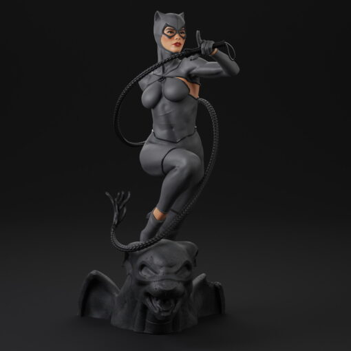 Sexy Catwoman with Whip Statue | 3D Print Model | STL Files