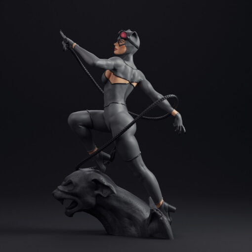 Sexy Catwoman with Whip Statue | 3D Print Model | STL Files