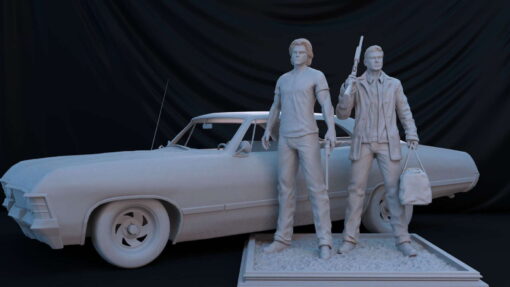 Supernatural Dean and Sam Diorama Statue | 3D Print Model | STL Files
