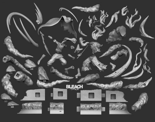 Bleach – Ywach vs Yamamoto Diorama Statue | 3D Print Model | STL Files