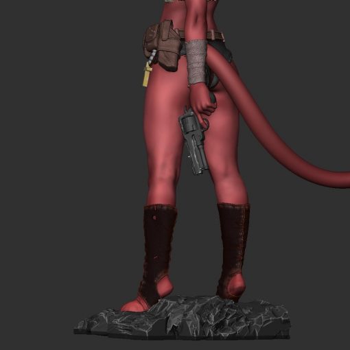 Hellgirl Smoking Statue | 3D Print Model | STL Files