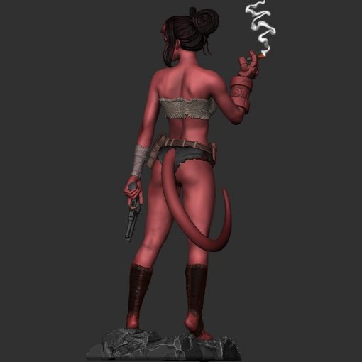 Hellgirl Smoking Statue | 3D Print Model | STL Files