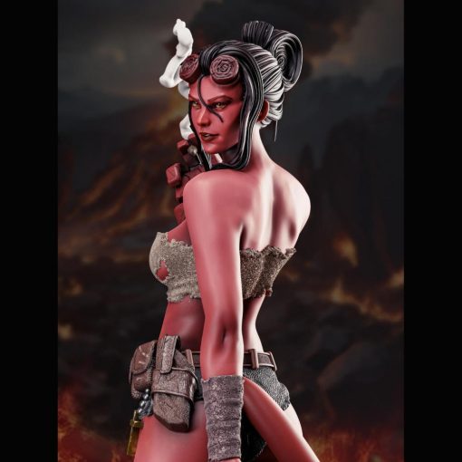 Hellgirl Smoking Statue | 3D Print Model | STL Files