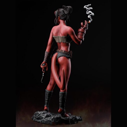 Hellgirl Smoking Statue | 3D Print Model | STL Files