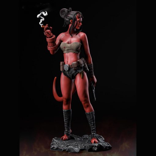 Hellgirl Smoking Statue | 3D Print Model | STL Files