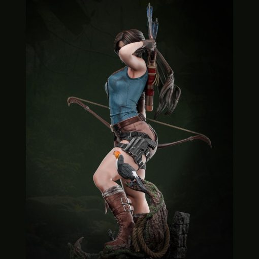 Lara Croft with Tucanos Figurine | 3D Print Model | STL Files